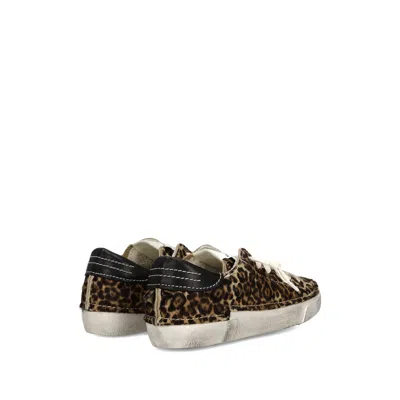 Philippe Model Stitched Leopard Print Low-top Sneakers Slip-on