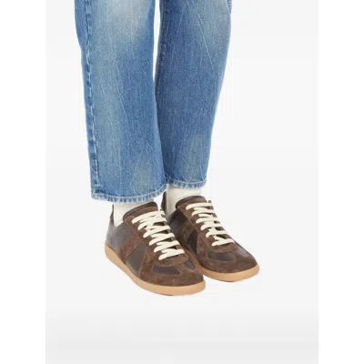 Maison Margiela Low-top Sneakers Featuring Suede Panels