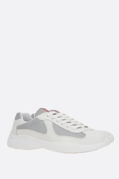Prada Two-tone Leather And Tech Fabric Sneakers