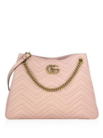 Shop Gucci Gg Marmont Matelassé Leather Shoulder Bag In Perfect Pink
