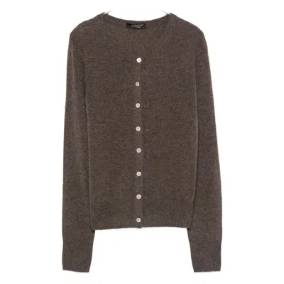 Aragona Button-front Cashmere Cardigan In Brown