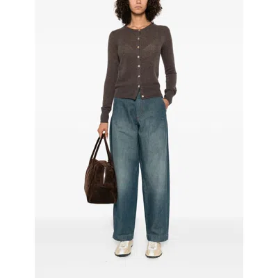 Aragona Button-front Cashmere Cardigan In Brown