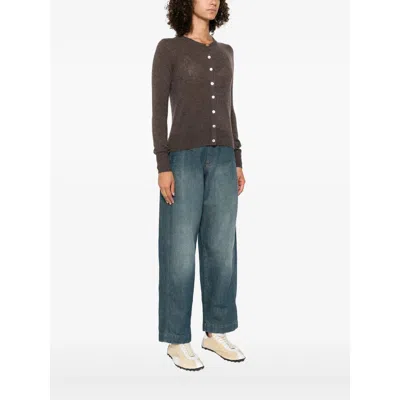 Aragona Button-front Cashmere Cardigan In Brown