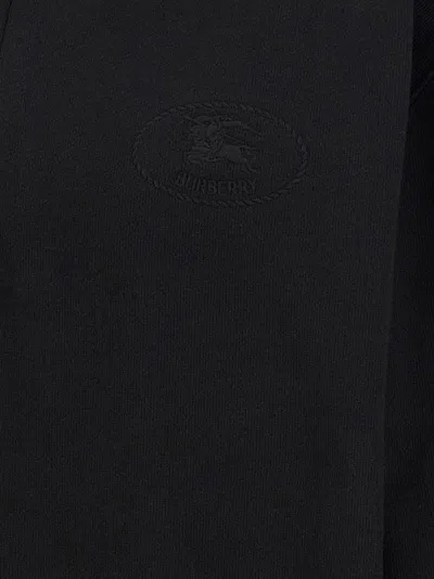 Burberry Mens Logo-embroidered Funnel-neck Cotton Sweatshirt Black Xl