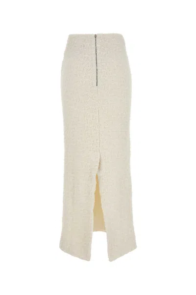 Balenciaga White Stretch Bouclã¨ Skirt