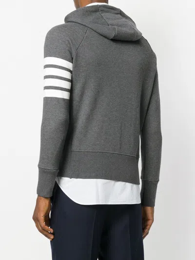 Thom Browne 4-bar Zip-up Hoodie In Classic Loopback In Gray
