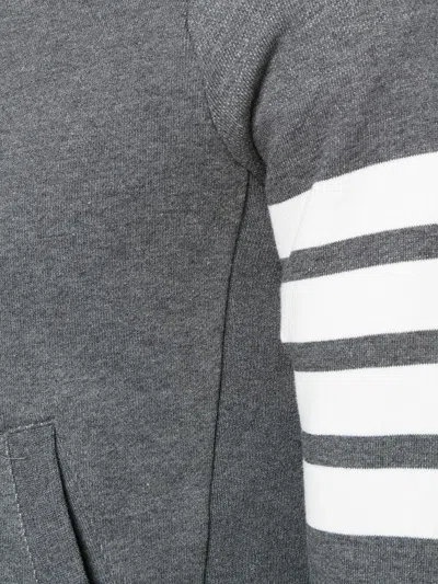 Thom Browne 4-bar Zip-up Hoodie In Classic Loopback In Gray