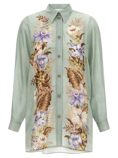 Zimmermann Womens Sage Multi Floral Coco Floral Silk Shirt Xs In Multi