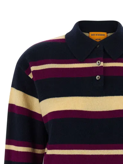 Guest In Residence Collegiate Stripe Polo Multicolor In Black