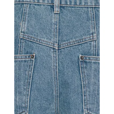 Rotate Birger Christensen Panelled Denim Trousers - Women's - Organic Cotton In Blue