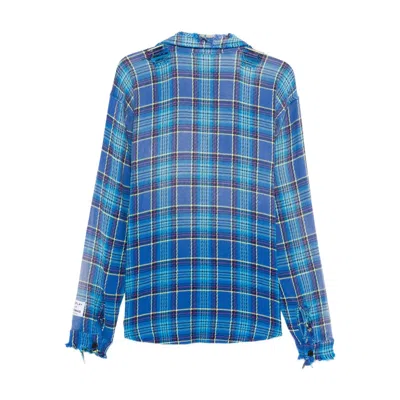 Gallery Dept. Mens Blue Multi Marley Flannel Checked Cotton Shirt In Blue