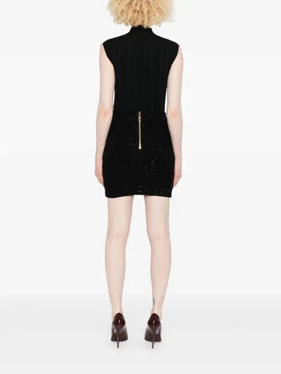 Balmain Button-embellished Skirt In Black