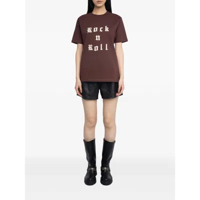 Zadig & Voltaire Cotton T Shirts In Brown