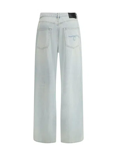 R13 Damon Pleated Denim Trousers In Blue