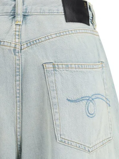 R13 Damon Pleated Denim Trousers In Blue