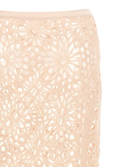 Norma Kamali Crochet Skirts Pink In Neutral