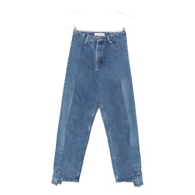 E.l.v Denim Luna Panelled Straight-leg Jeans In Blue