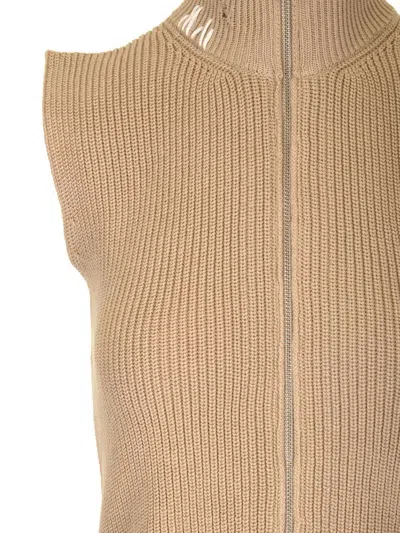 Mm6 Maison Margiela Distressed Vest Jackets Beige