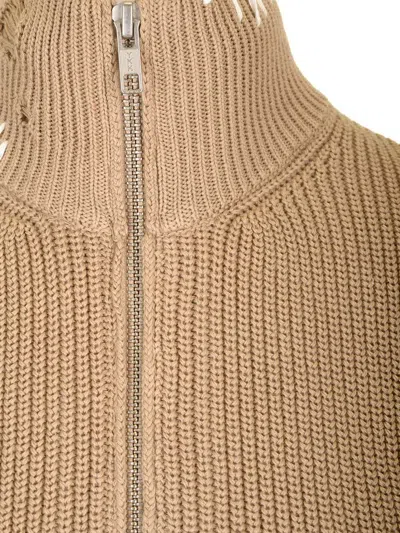 Mm6 Maison Margiela Distressed Vest Jackets Beige