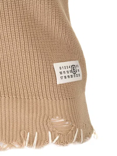 Mm6 Maison Margiela Distressed Vest Jackets Beige