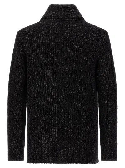 Brunello Cucinelli Double-breasted Cashmere And Silk Blend Cardigan In Black
