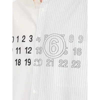 Mm6 Maison Margiela Split Design Button-down Collar Shirt In White