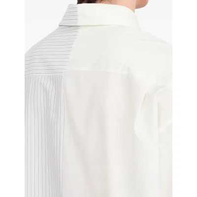 Mm6 Maison Margiela Split Design Button-down Collar Shirt In White