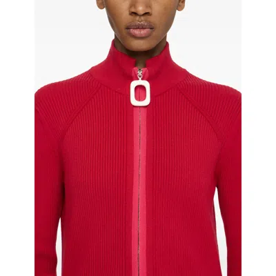 Jw Anderson Crimson Red Cotton Blend Turtleneck Sweater In Red