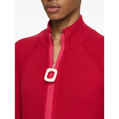 Jw Anderson Crimson Red Cotton Blend Turtleneck Sweater In Red