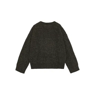 Ganni Jersey With Banana And Logo In Black