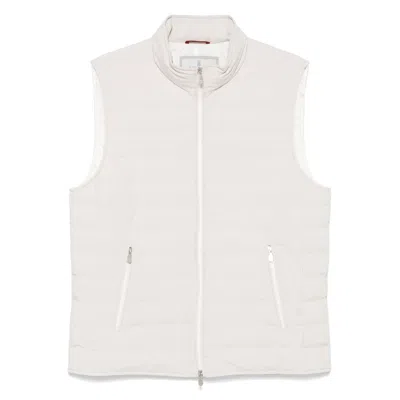 Brunello Cucinelli Quilted High-neck Gilet With Zip In Gray