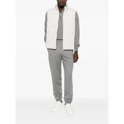 Brunello Cucinelli Quilted High-neck Gilet With Zip In Gray