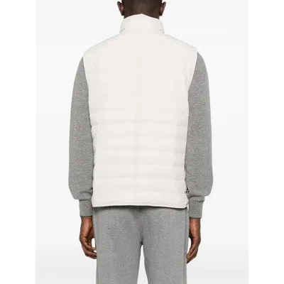 Brunello Cucinelli Quilted High-neck Gilet With Zip In Gray