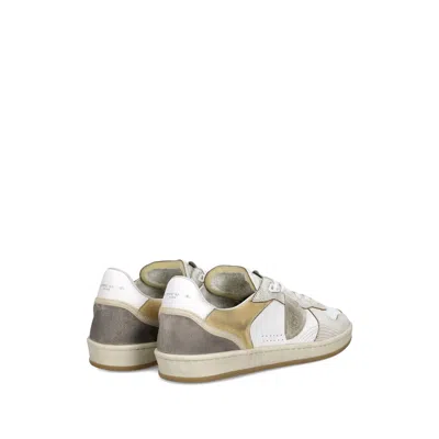 Philippe Model Veau Crackle Blanc Sable Sneakers