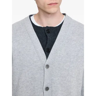 Jw Anderson Contrast Layered Cardigan In Gray