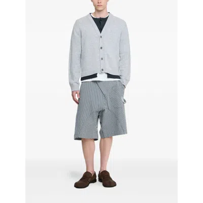 Jw Anderson Contrast Layered Cardigan In Gray