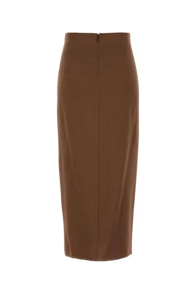 Blazé Milano Blaze Brown Crepe Novalis Skirt In Brown