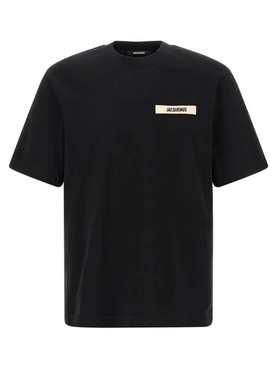 Jacquemus Black Crewneck T-shirt With Logo Detail
