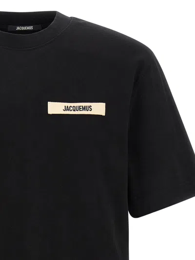 Jacquemus Black Crewneck T-shirt With Logo Detail