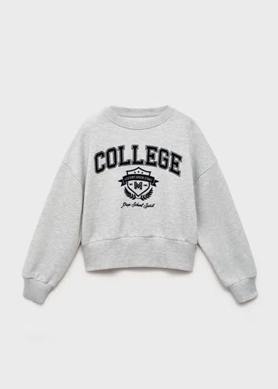 Mango Monochrome College Sweatshirt In Gray