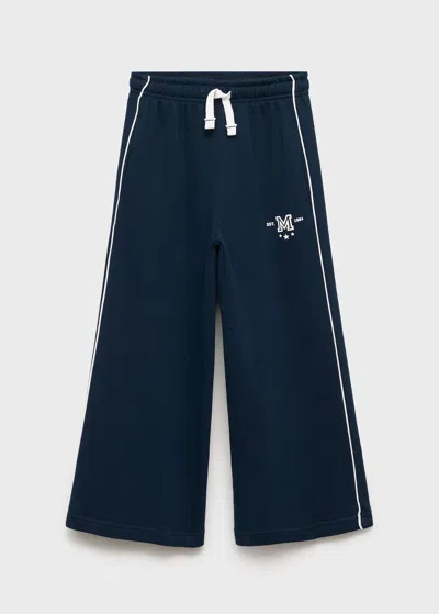 Mango Joggers With Side Stripe In Blue