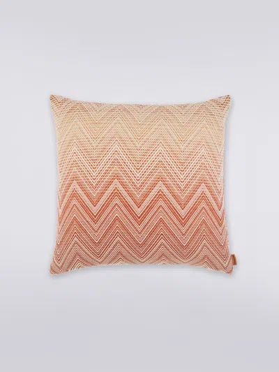 Missoni Zig-zag Pattern Print Cushion In Pink