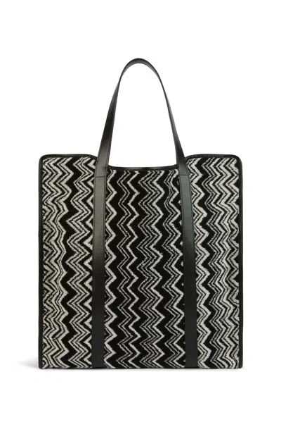 Missoni Keith Bag 40x40 Cm In Cotton Terry With Zigzag Pattern