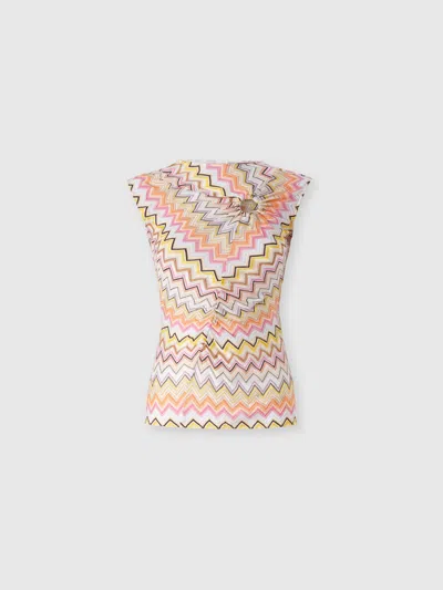 Missoni Sleeveless Top With Gathered Neckline