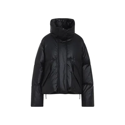 Mm6 Maison Margiela Pleather Puffer Jacket In Black