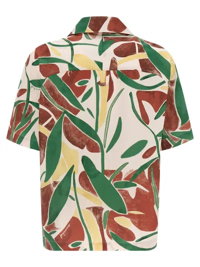 Jacquemus Fonccio Cotton Shirt With Abstract Vegetable Print In Multi