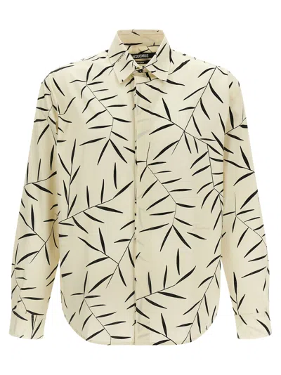 Jacquemus 'simon Leaf Print Shirt' In Neutral