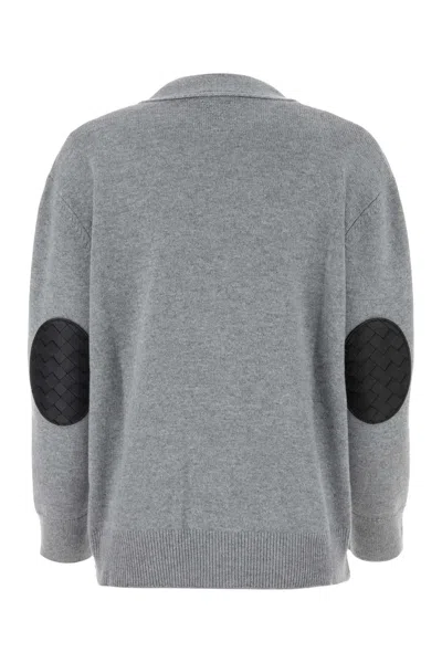 Bottega Veneta Grey Stretch Cashmere Blend Cardigan In Gray