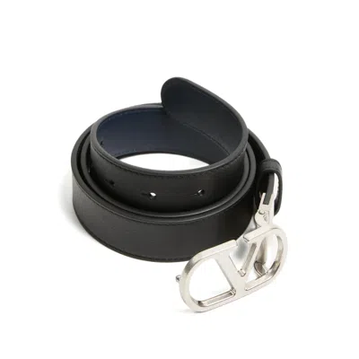 Valentino Garavani Vlogo Signature Belt In Shiny Calfskin 30 Mm In Black
