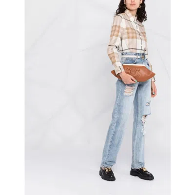 Celine Brown Clutch Bags Women